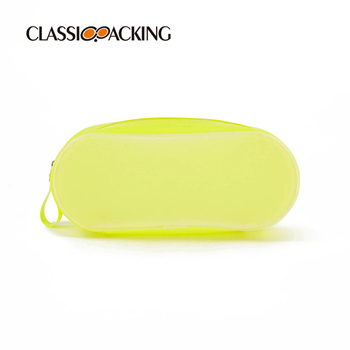 Fluorescence Yellow Frosted Transparent Bulk Custom Toiletry Bags
