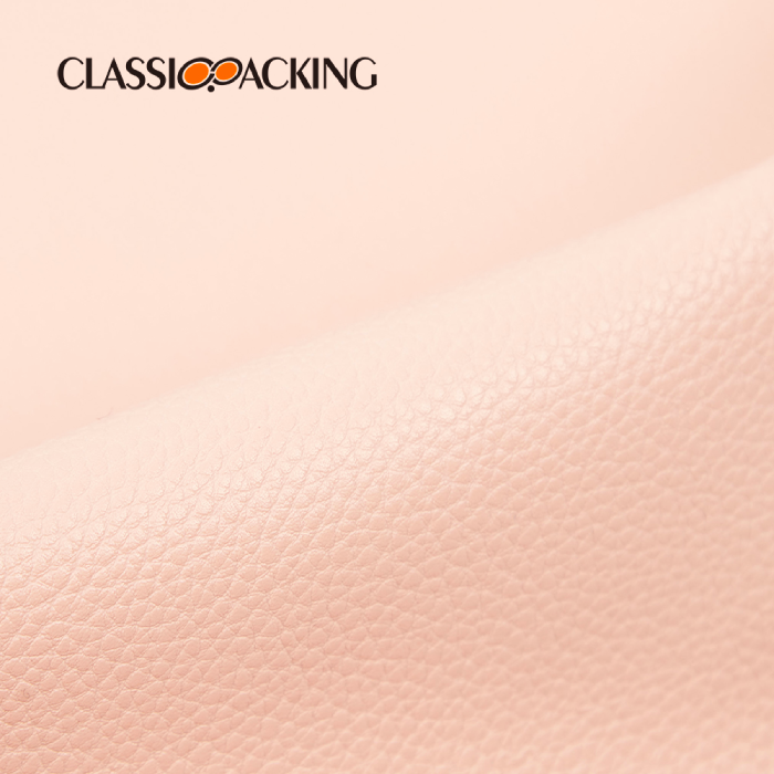light pink cosmetic bag fabric closeup