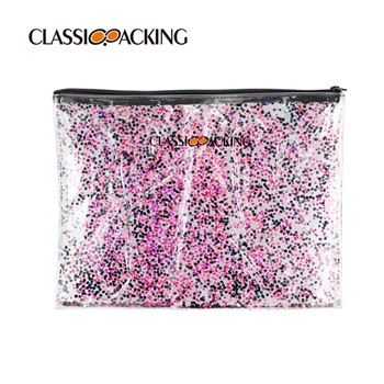 Glitter Promotional Cosmetic Bags Iridescent