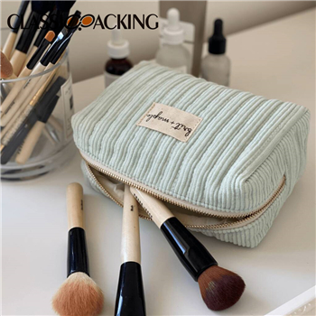 Recycled Quilted Corduroy Makeup Bag Wholesale