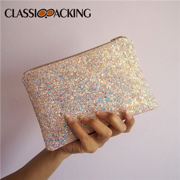 Pink Iridescent Glitter Cute Wholesale Cosmetic Bags
