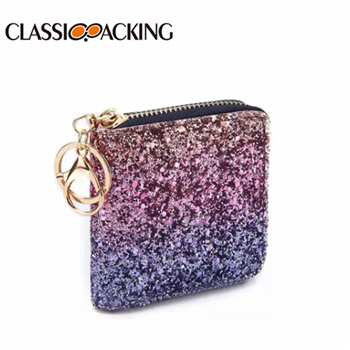 Glitter Coin Purse Bulk for Women with Key Ring