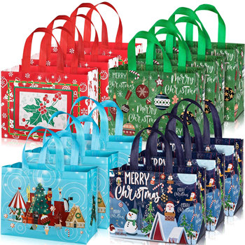  Christmas Non-woven Wholesale Shopping Bags with Handles