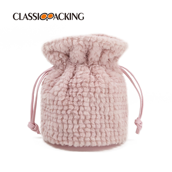 Fluffy Drawstring Customized Makeup Bags Wholesale