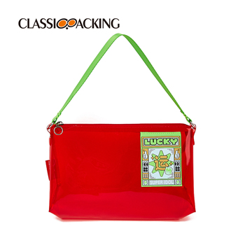 Red & Green Chinoiserie Wholesale Clear Makeup Bags