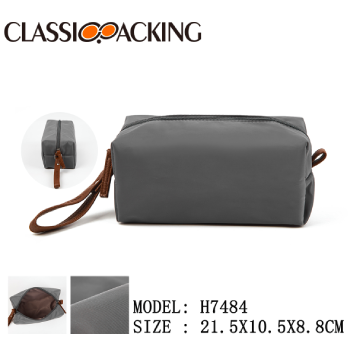 Gray Polyester Toiletry Bag With Side Strap Bulk