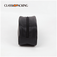 men's small leather wash bag side view