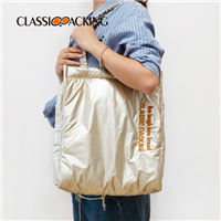 blank polyester tote bags size comparison to people