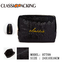 shiny black glitter makeup bag bulk