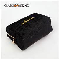 shiny black glitter makeup bag wholesale bottom look