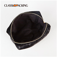 shiny black glitter makeup bag wholesale inner look