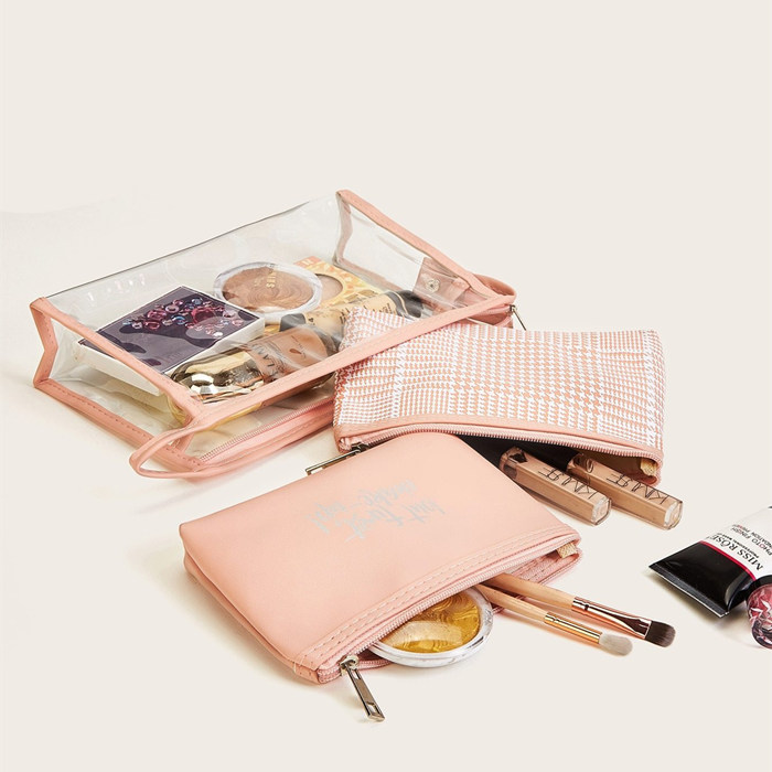 Wholesale Letter & Plaid Makeup Bag Set 3pack - CLASSIC PACKING